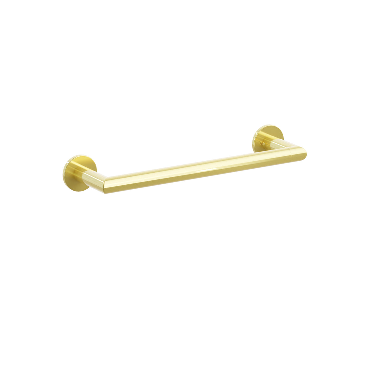 Emtek Modern Tubular towel bar, 12 inch centers, Small Disc Rosette, Unlacquered Brass – 2810600US3NL