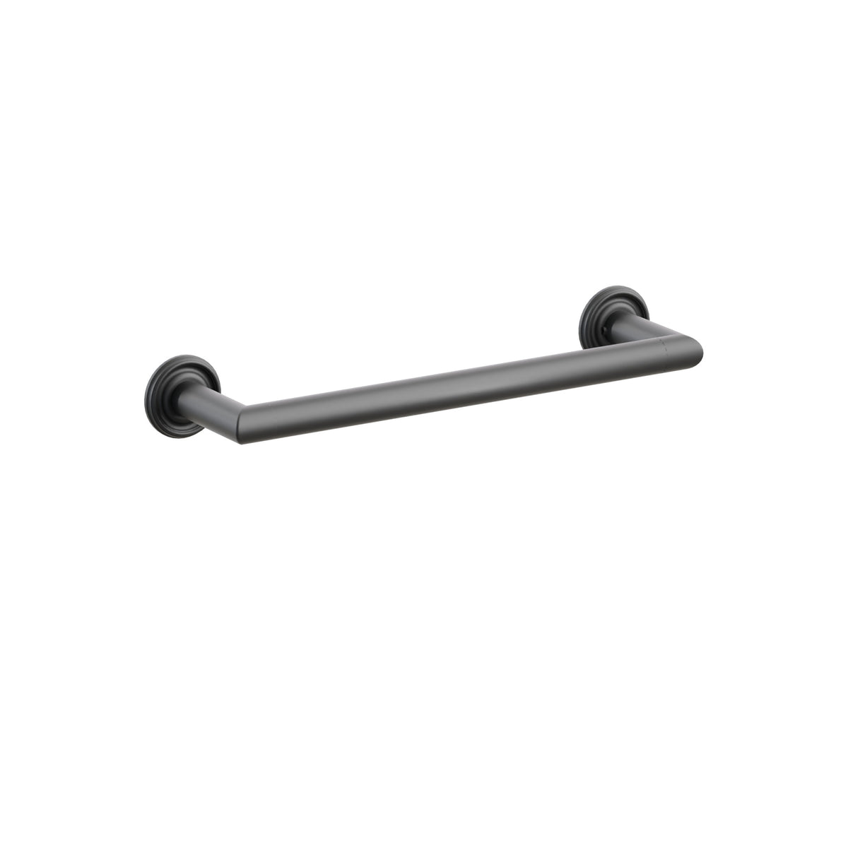 Emtek 2810620US19 12-inch Modern Tubular towel bar, Small Regular Rosette, Flat Black