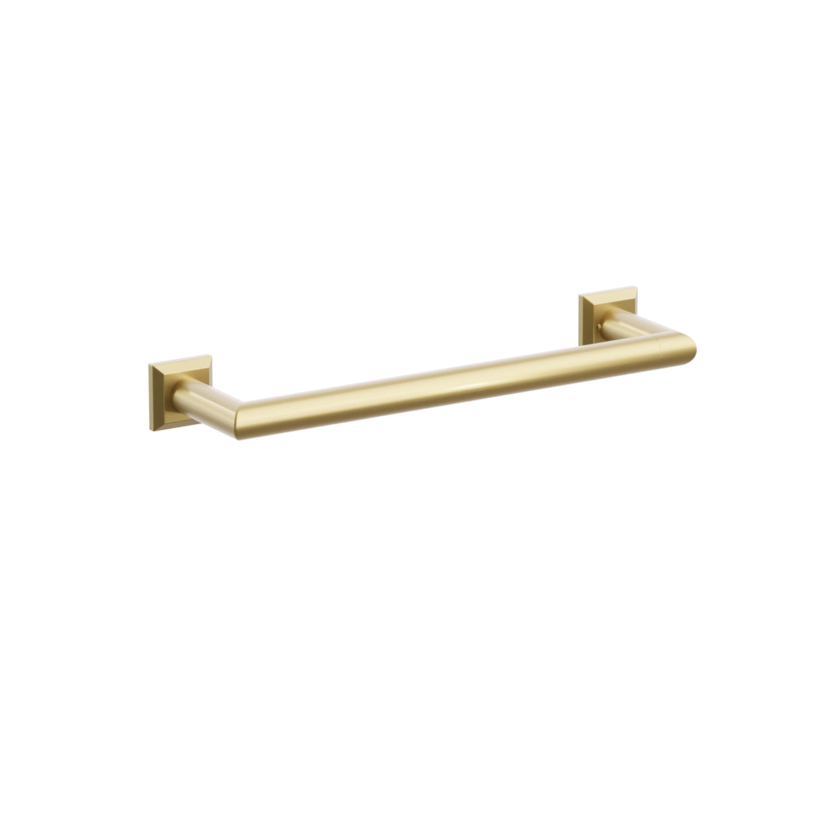 Emtek 28106CQUS7 12-inch Modern Tubular towel bar, Chamfered Square Rosette, French Antique
