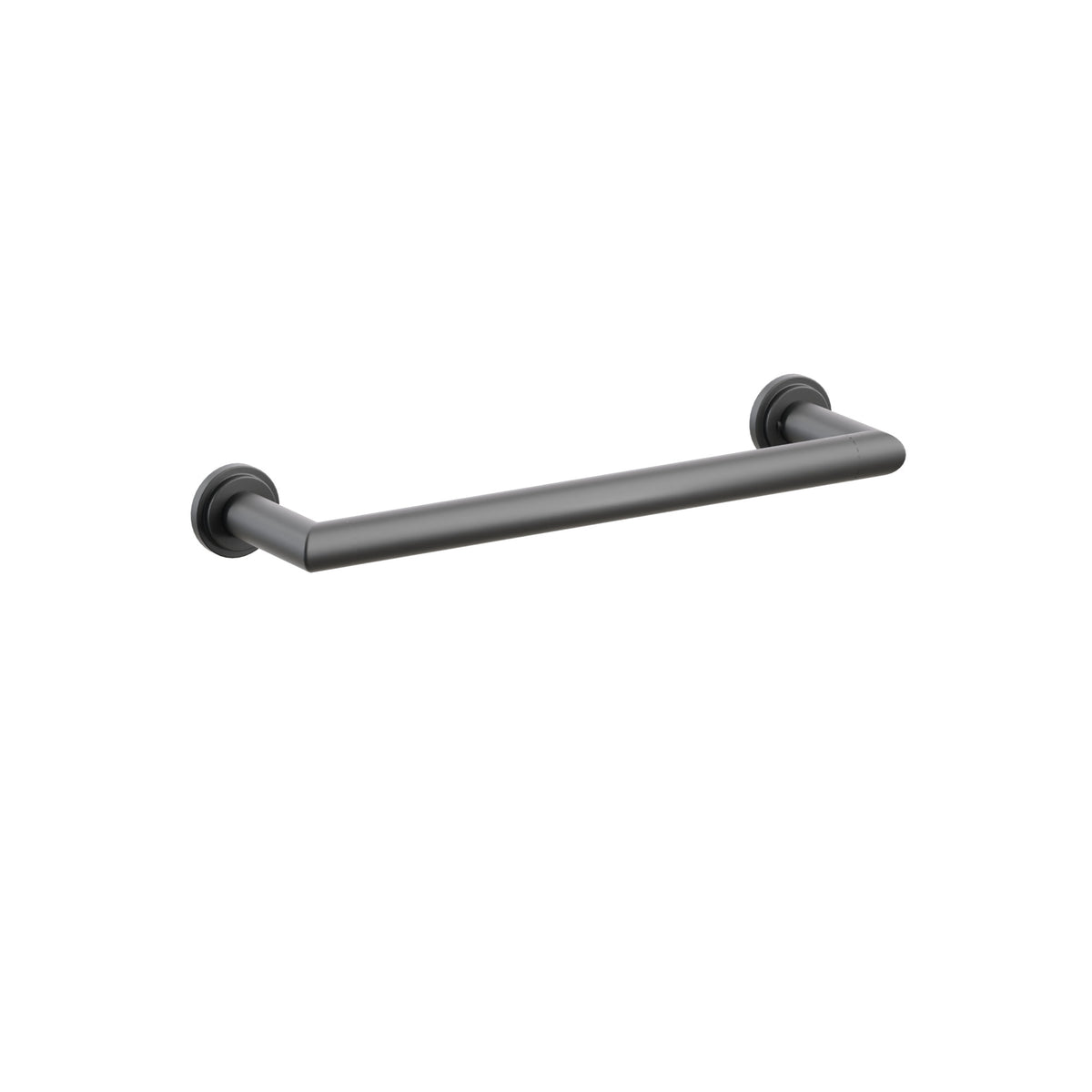 Emtek 28106TDUS19 12-inch Modern Tubular towel bar, Step Disk Rosette, Flat Black