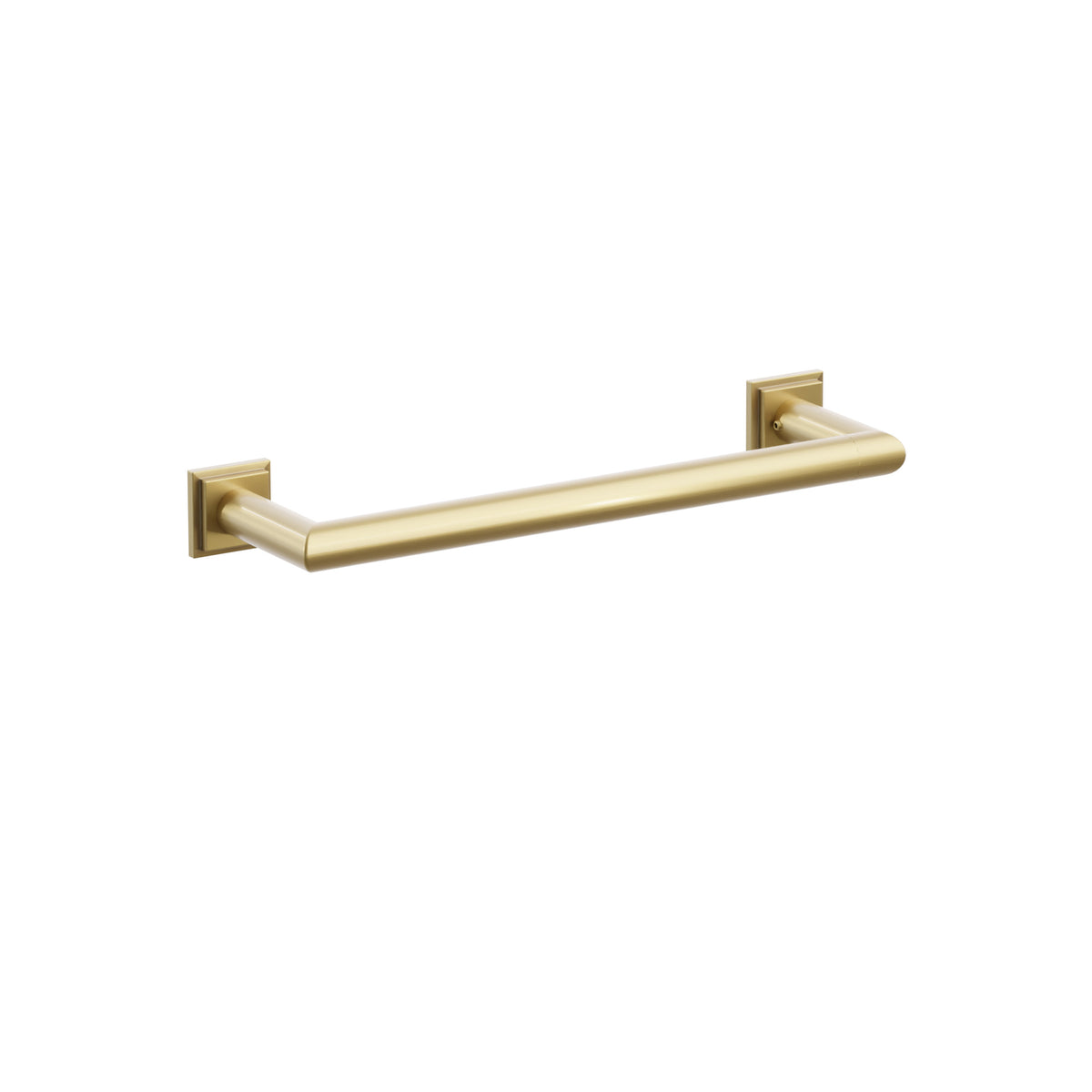 Emtek 28106TQUS7 12-inch Modern Tubular towel bar, Step Square Rosette, French Antique