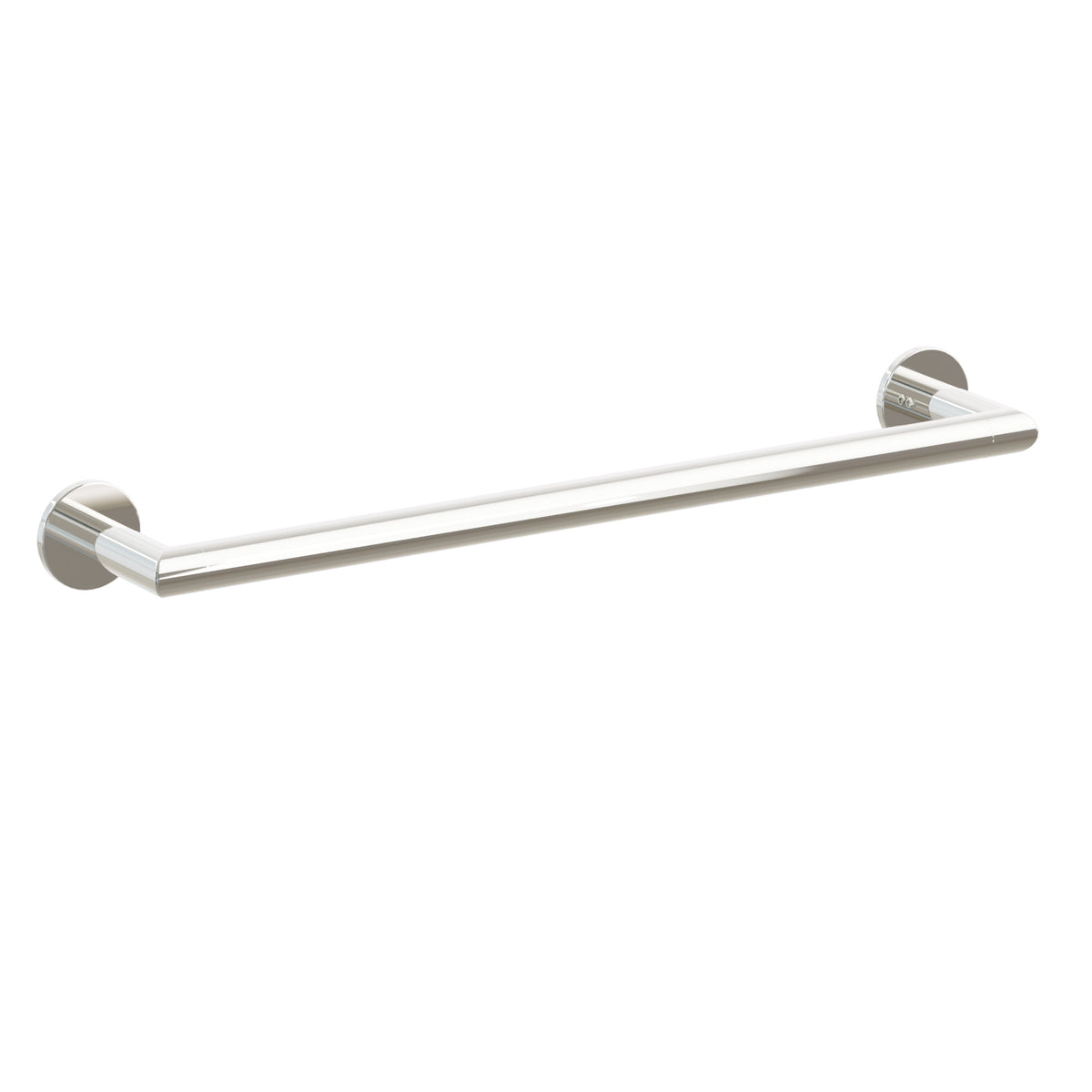 Emtek Modern Tubular towel bar, 18 inch centers, Small Disc Rosette, Polished Nickel – 2810700US14