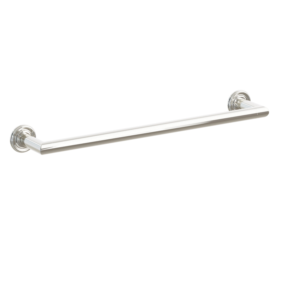 Emtek 2810720US14 18-inch Modern Tubular towel bar, Small Regular Rosette, Polished Nickel