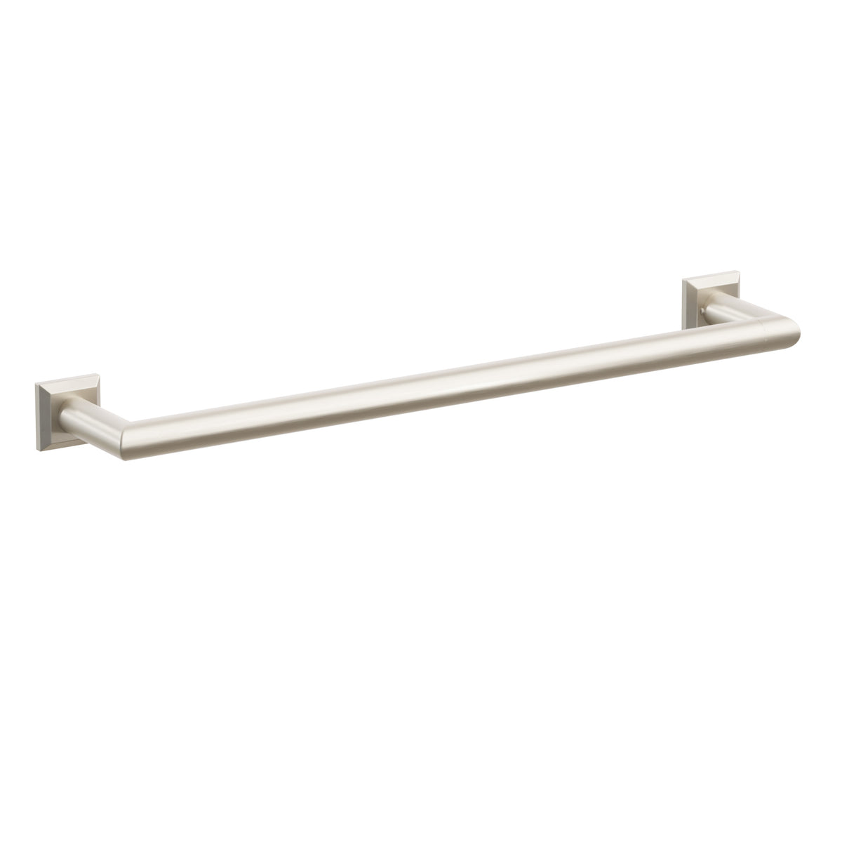 Emtek 28107CQUS15 18-inch Modern Tubular towel bar, Chamfered Square Rosette, Satin Nickel