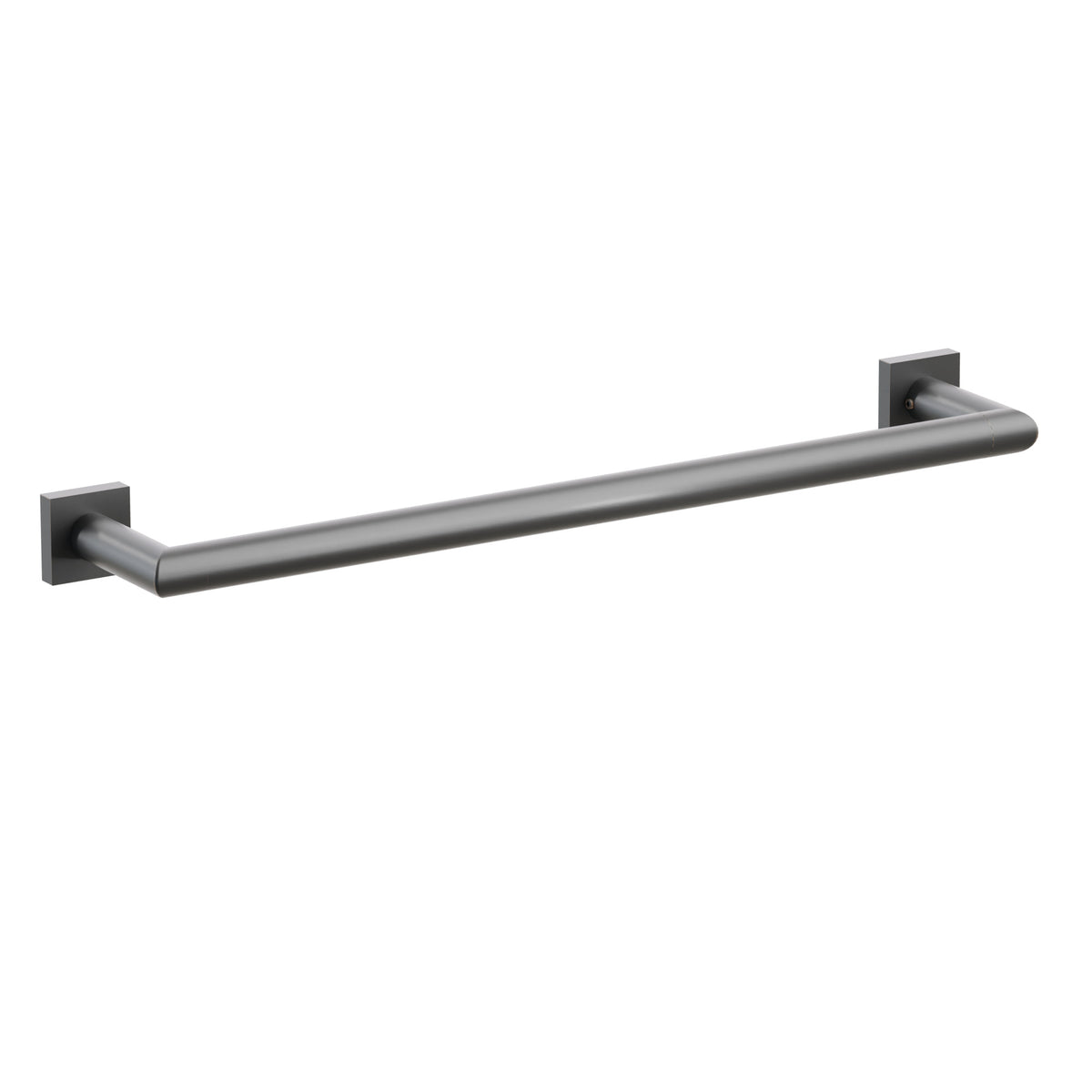 Emtek Modern Tubular towel bar, 18 inch centers, Small Square rosettes, Oil Rubbed Bronze – 28107MQUS10B