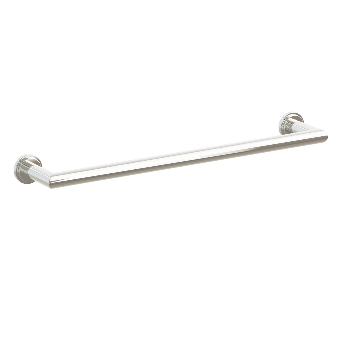 Emtek 28107TDUS14 18-inch Modern Tubular towel bar, Step Disk Rosette, Polished Nickel