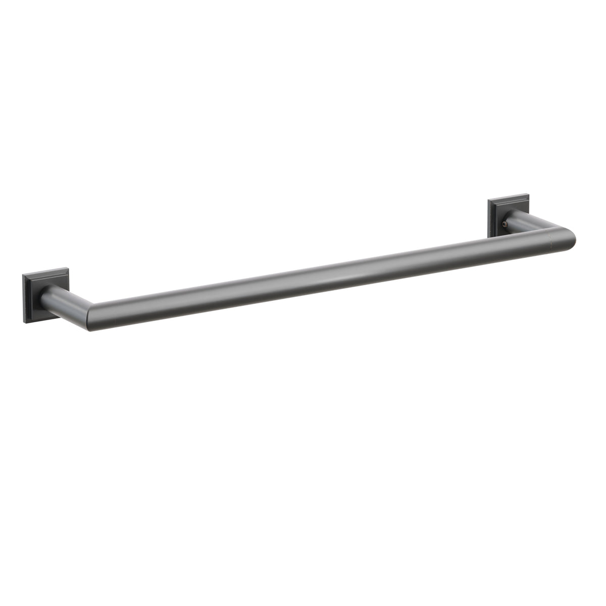 Emtek 28107TQUS10B 18-inch Modern Tubular towel bar, Step Square Rosette, Oil Rubbed Bronze