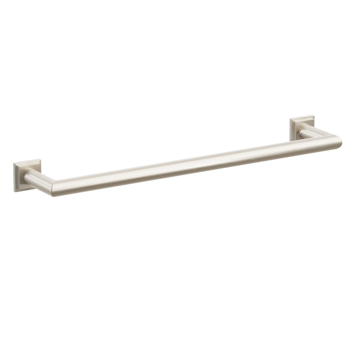 Emtek 28107TQUS15 18-inch Modern Tubular towel bar, Step Square Rosette, Satin Nickel