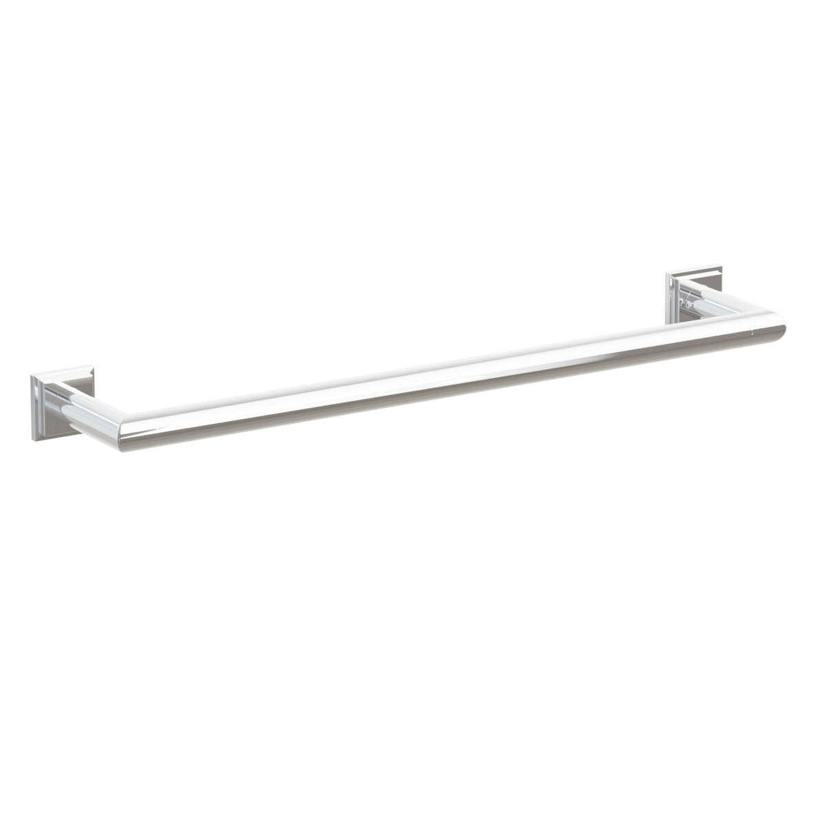Emtek 28107TQUS26 18-inch Modern Tubular towel bar, Step Square Rosette, Polished Chrome