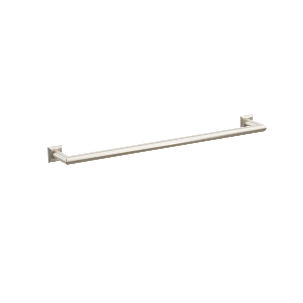 Emtek 28108CQUS15 24-inch Modern Tubular towel bar, Chamfered Square Rosette, Satin Nickel