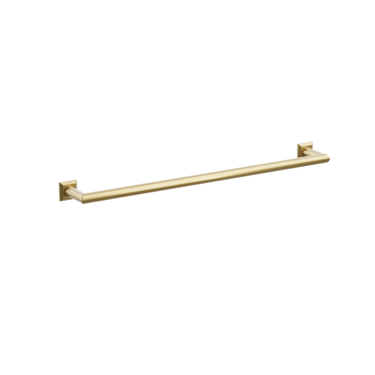 Emtek 28108CQUS7 24-inch Modern Tubular towel bar, Chamfered Square Rosette, French Antique