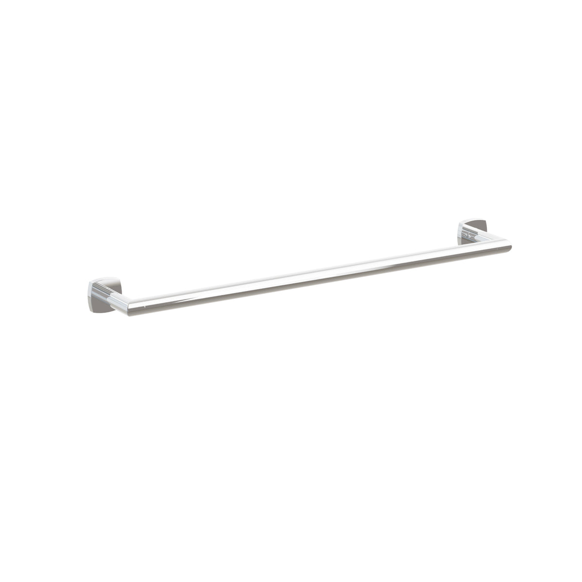 Emtek Modern Tubular towel bar, 24 inch centers, Soft Square Rosette, Polished Chrome – 28108FQUS26
