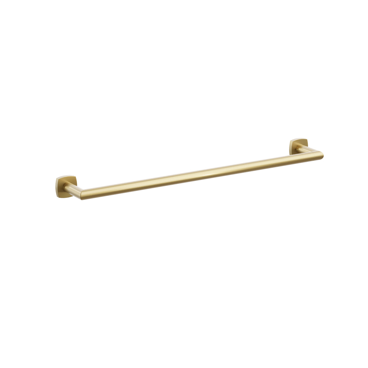 Emtek Modern Tubular towel bar, 24 inch centers, Soft Square Rosette, French Antique – 28108FQUS7
