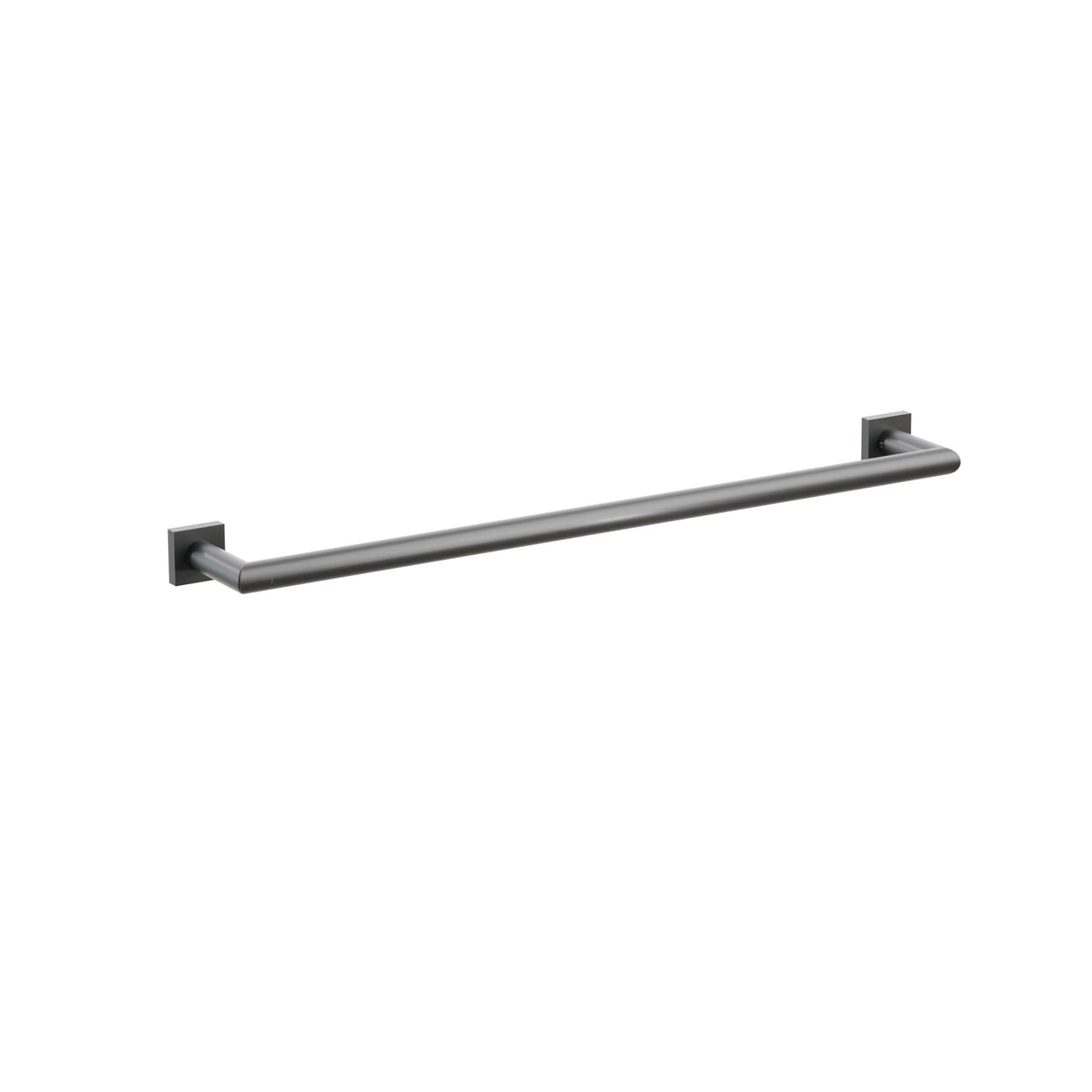 Emtek Modern Tubular towel bar, 24 inch centers, Small Square rosettes, Oil Rubbed Bronze – 28108MQUS10B