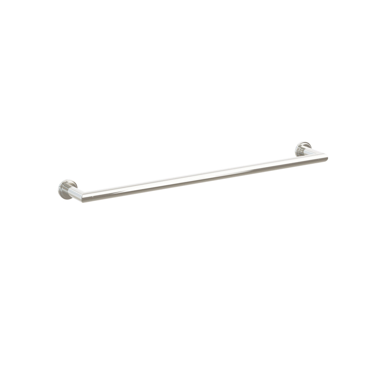 Emtek 28108TDUS14 24-inch Modern Tubular towel bar, Step Disk Rosette, Polished Nickel