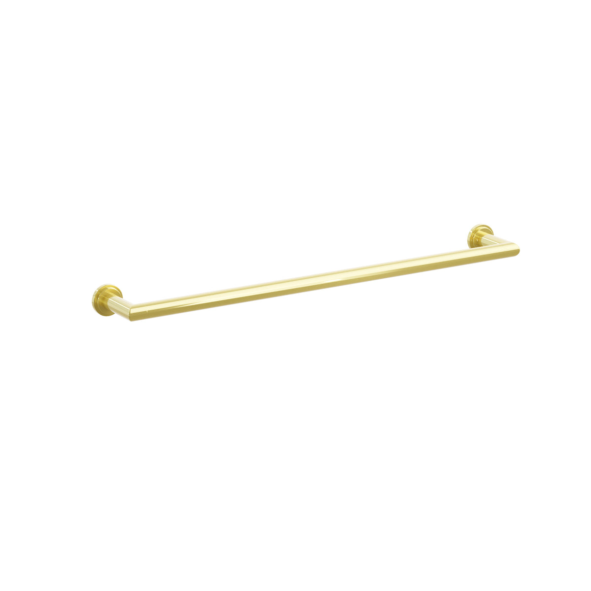 Emtek 28108TDUS3NL 24-inch Modern Tubular towel bar, Step Disk Rosette, Unlacquered Brass