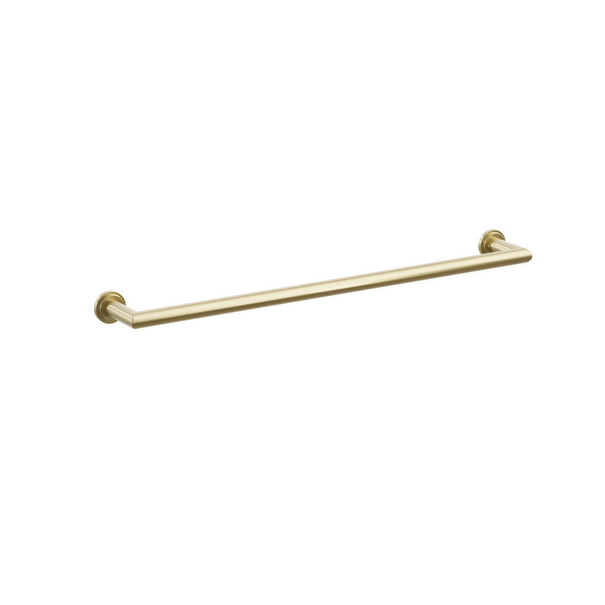 Emtek 28108TDUS4 24-inch Modern Tubular towel bar, Step Disk Rosette, Satin Brass