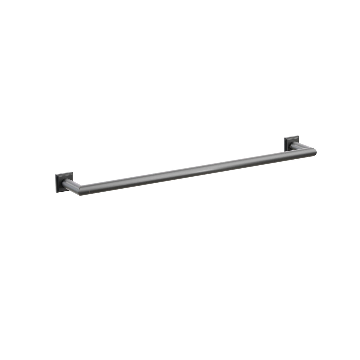 Emtek 28108TQUS10B 24-inch Modern Tubular towel bar, Step Square Rosette, Oil Rubbed Bronze