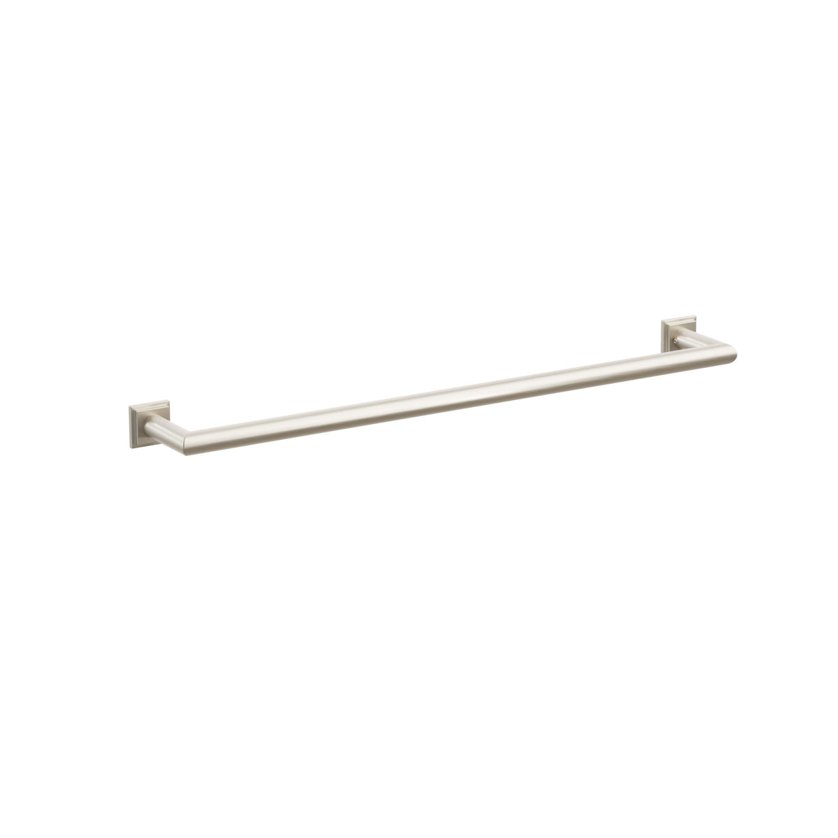 Emtek 28108TQUS15 24-inch Modern Tubular towel bar, Step Square Rosette, Satin Nickel