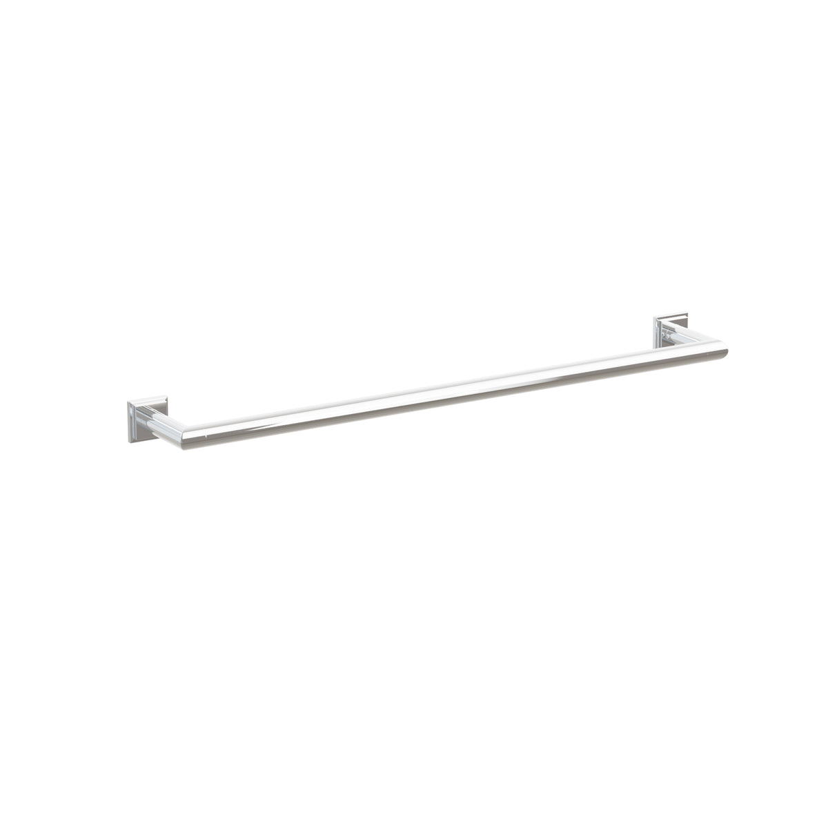 Emtek 28108TQUS26 24-inch Modern Tubular towel bar, Step Square Rosette, Polished Chrome