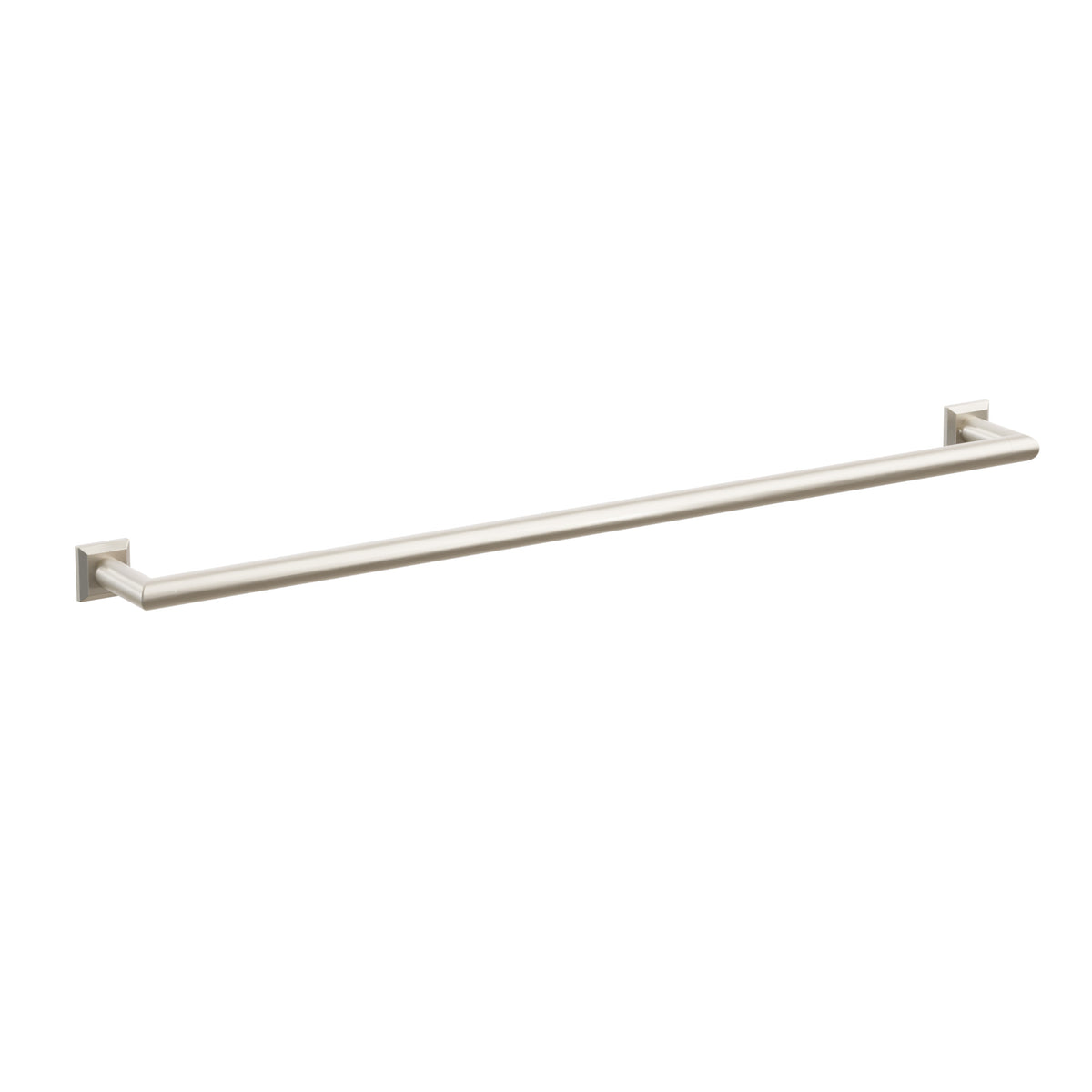 Emtek 28109CQUS15 30-inch Modern Tubular towel bar, Chamfered Square Rosette, Satin Nickel