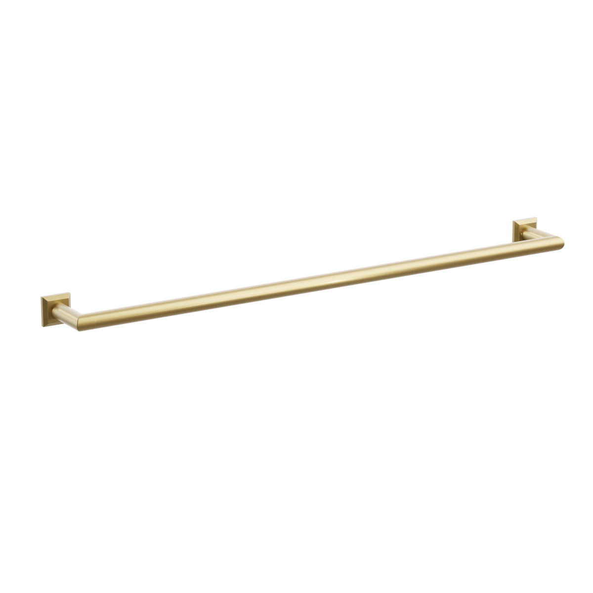 Emtek 28109CQUS7 30-inch Modern Tubular towel bar, Chamfered Square Rosette, French Antique