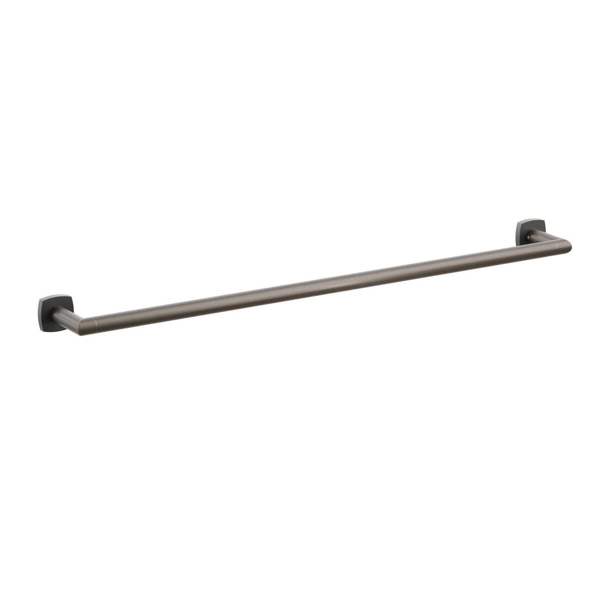 Emtek Modern Tubular towel bar, 30 inch centers, Soft Square Rosette, Oil Rubbed Bronze – 28109FQUS10B