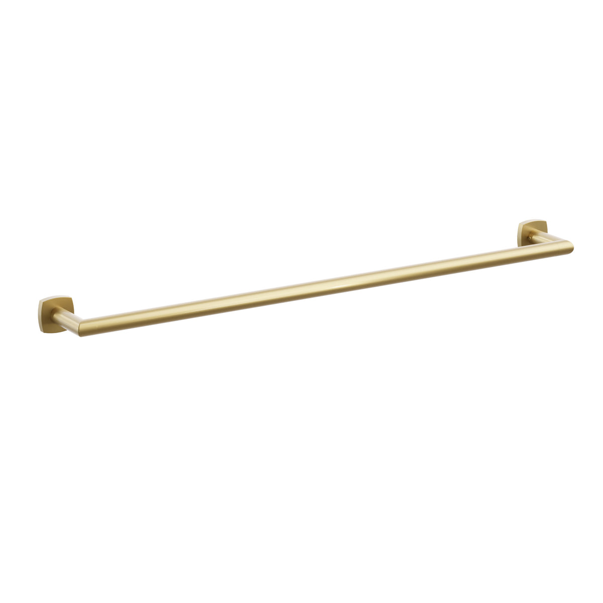 Emtek Modern Tubular towel bar, 30 inch centers, Soft Square Rosette, French Antique – 28109FQUS7