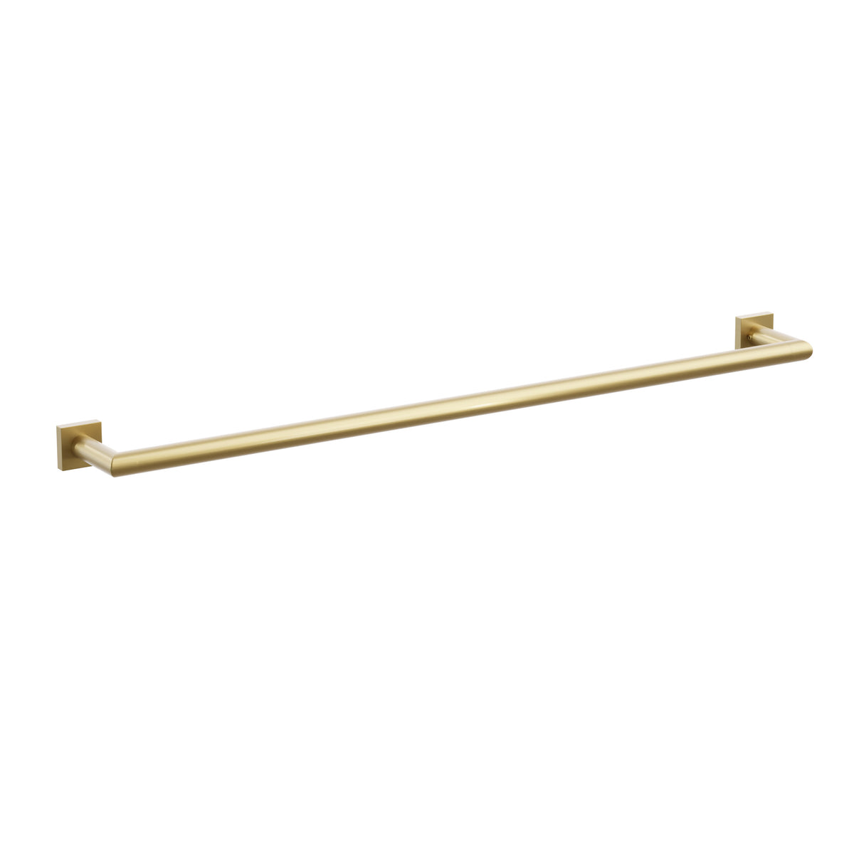 Emtek Modern Tubular towel bar, 30 inch centers, Small Square rosettes, French Antique – 28109MQUS7