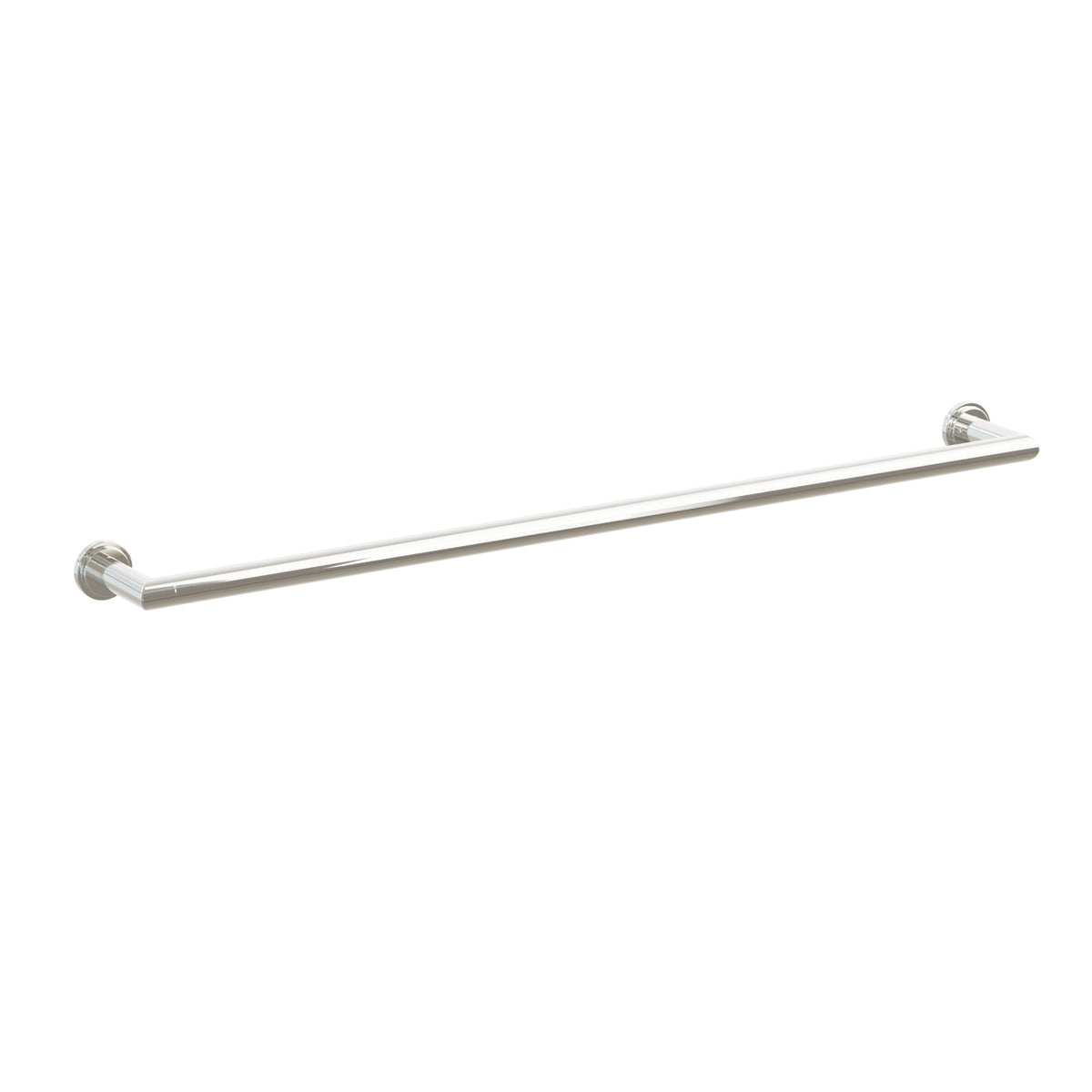 Emtek 28109TDUS14 30-inch Modern Tubular towel bar, Step Disk Rosette, Polished Nickel