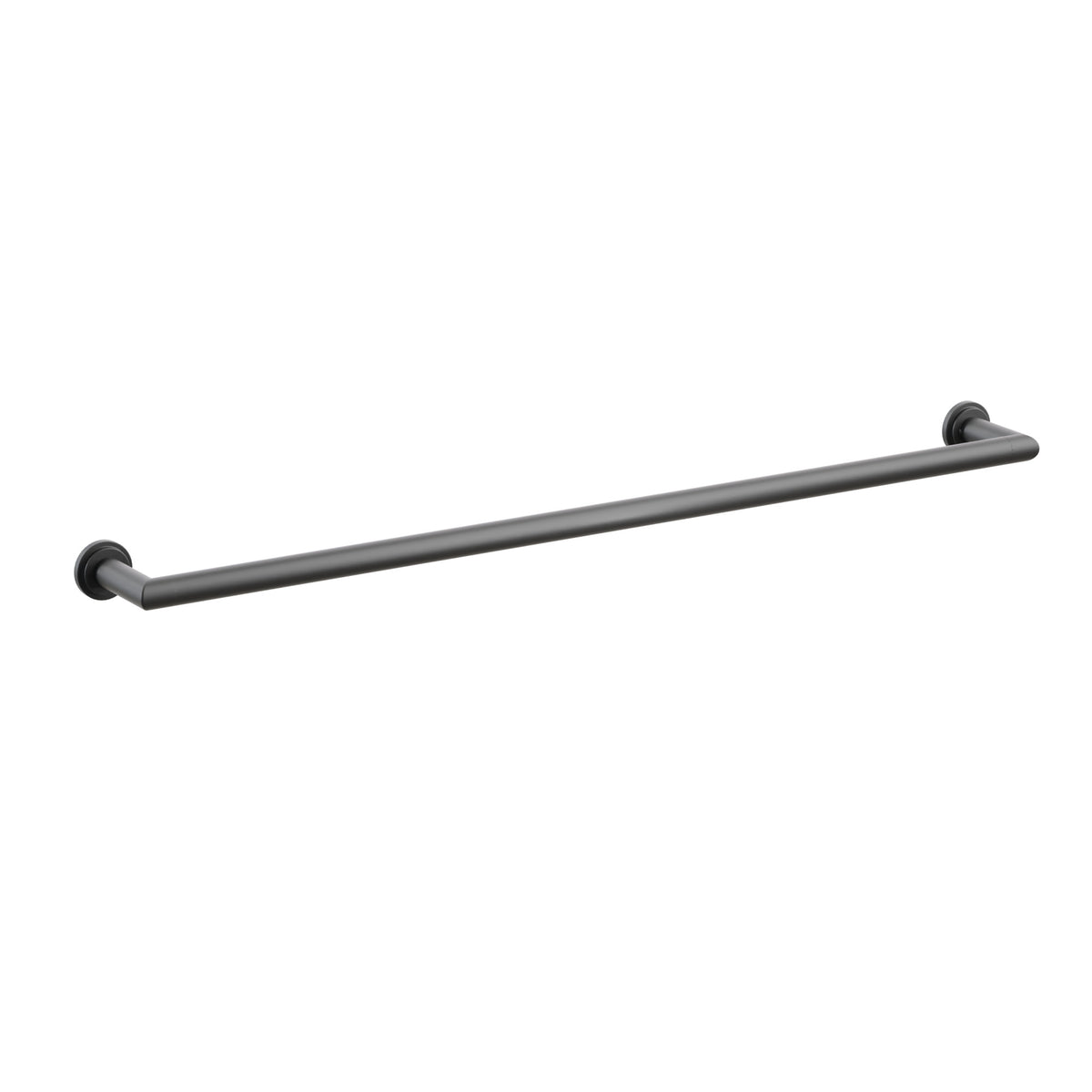 Emtek 28109TDUS19 30-inch Modern Tubular towel bar, Step Disk Rosette, Flat Black