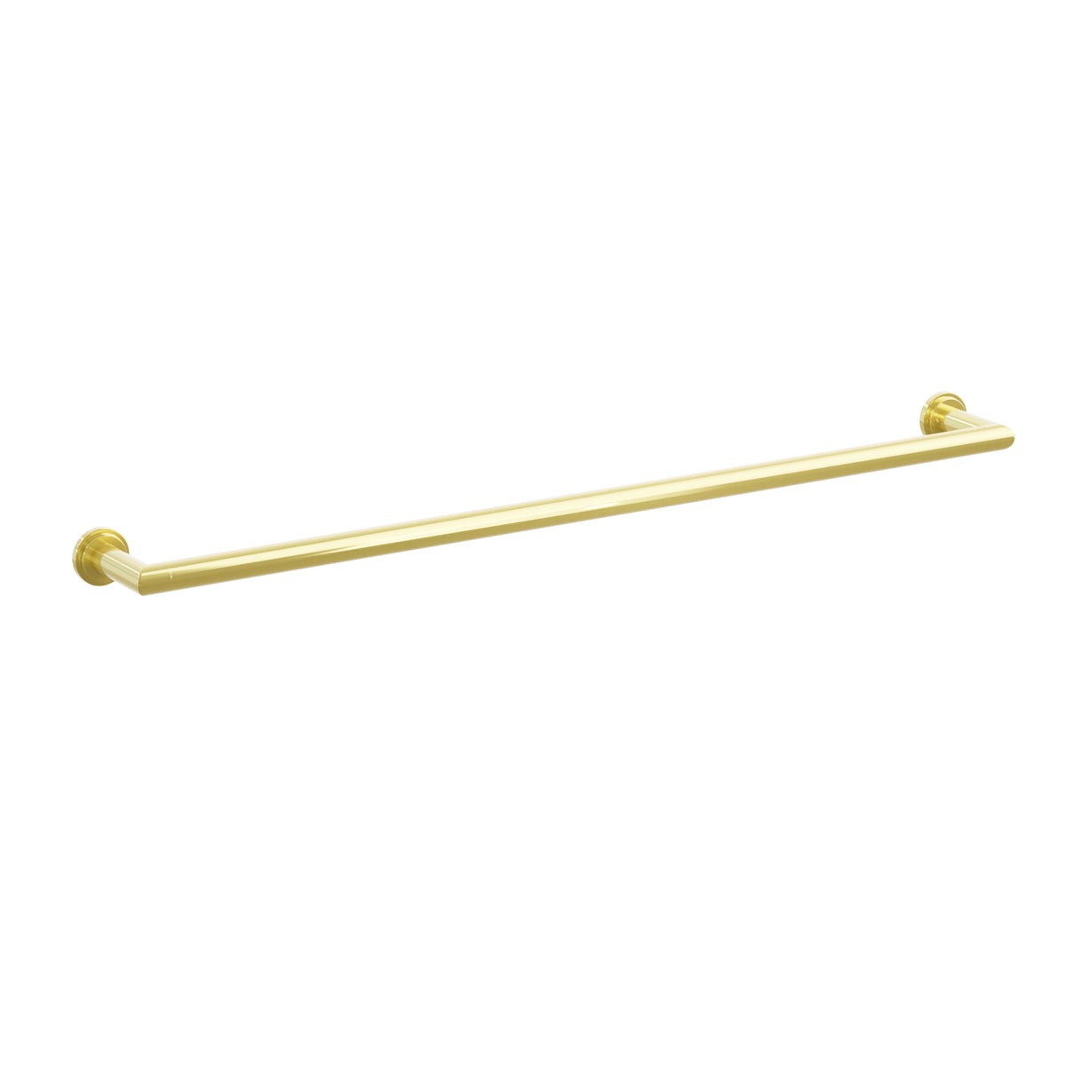 Emtek 28109TDUS3NL 30-inch Modern Tubular towel bar, Step Disk Rosette, Unlacquered Brass