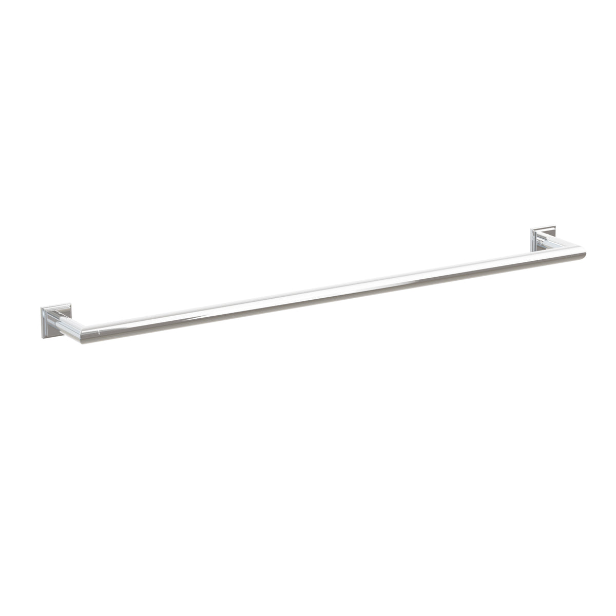 Emtek 28109TQUS26 30-inch Modern Tubular towel bar, Step Square Rosette, Polished Chrome