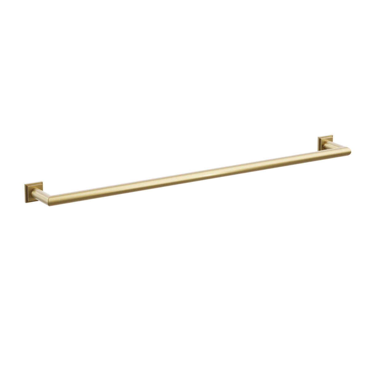 Emtek 28109TQUS7 30-inch Modern Tubular towel bar, Step Square Rosette, French Antique