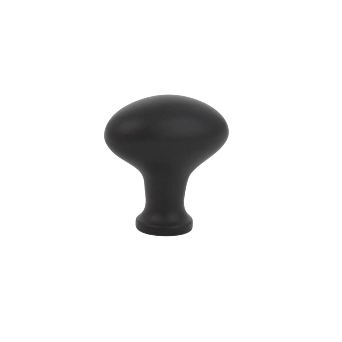 Emtek Egg cabinet knob 1 inch in Flat Black - 86015US19