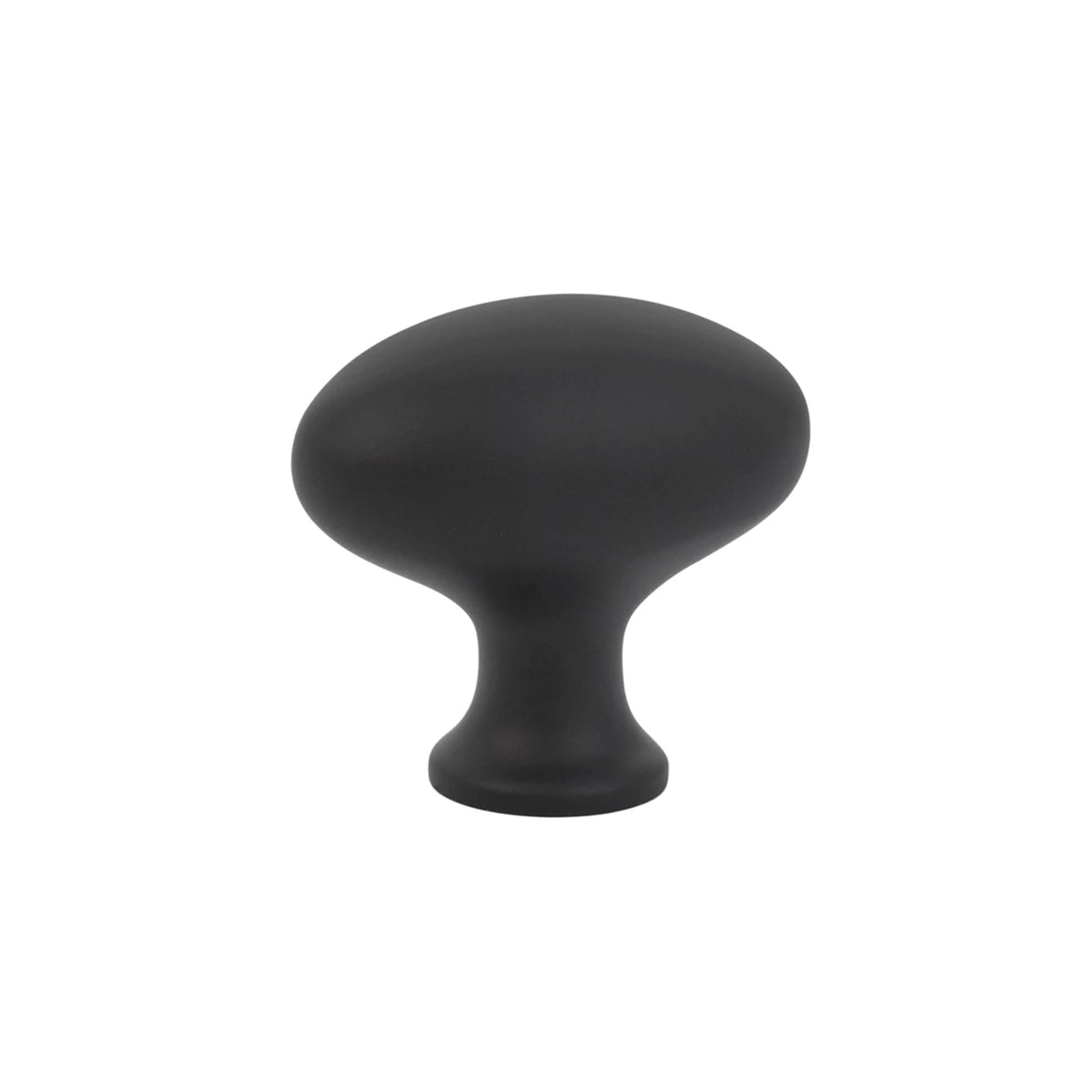 Emtek Egg cabinet knob 1 ¾ inch in Flat Black - 86124US19
