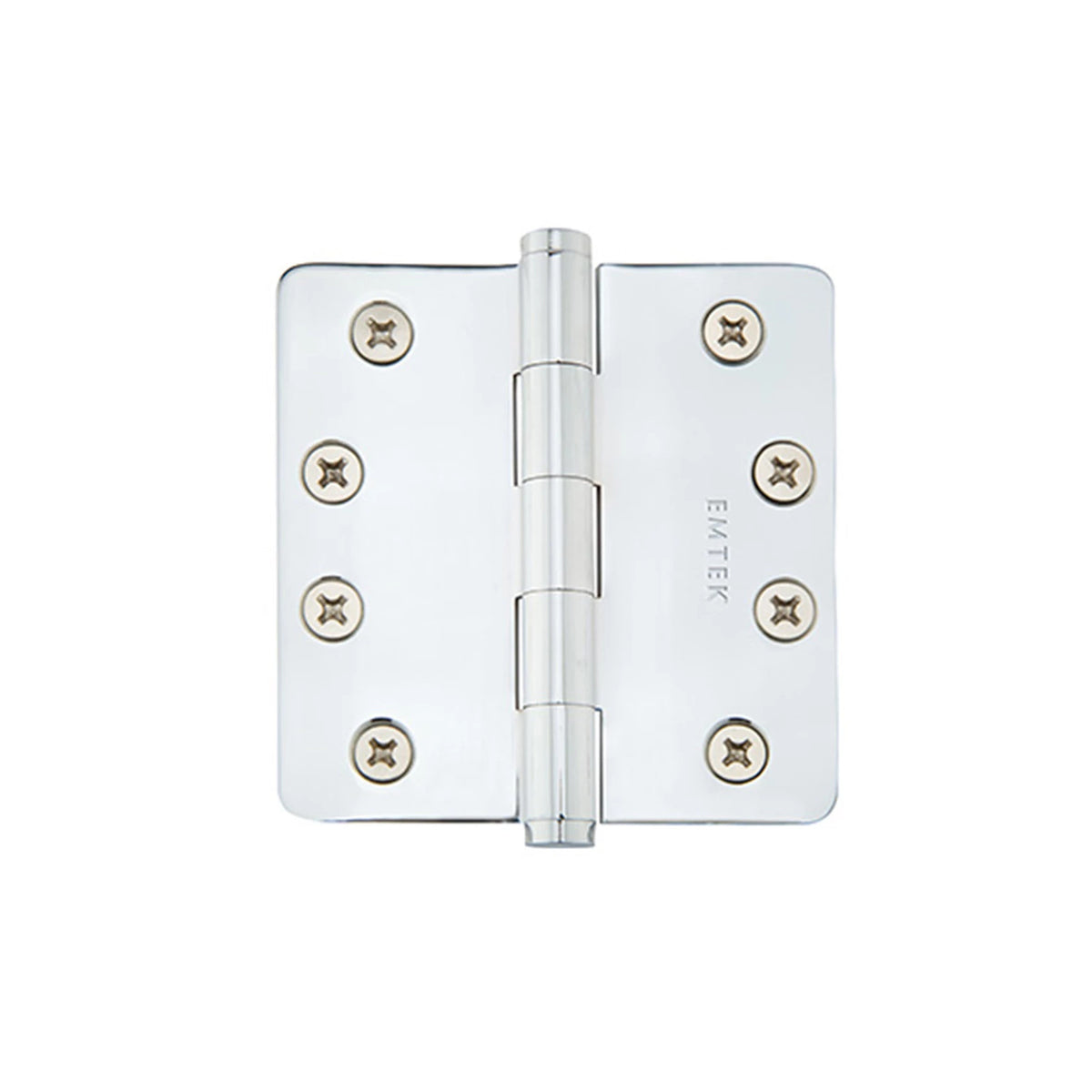 Emtek Residential Duty Solid Brass, Plain Bearing Hinge — Polished Chrome, 4" x 4", 1/4" Radius Corners