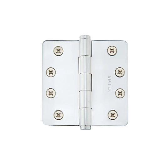 Emtek Residential Duty Solid Brass, Plain Bearing Hinge — Polished Chrome, 4" x 4", 1/4" Radius Corners
