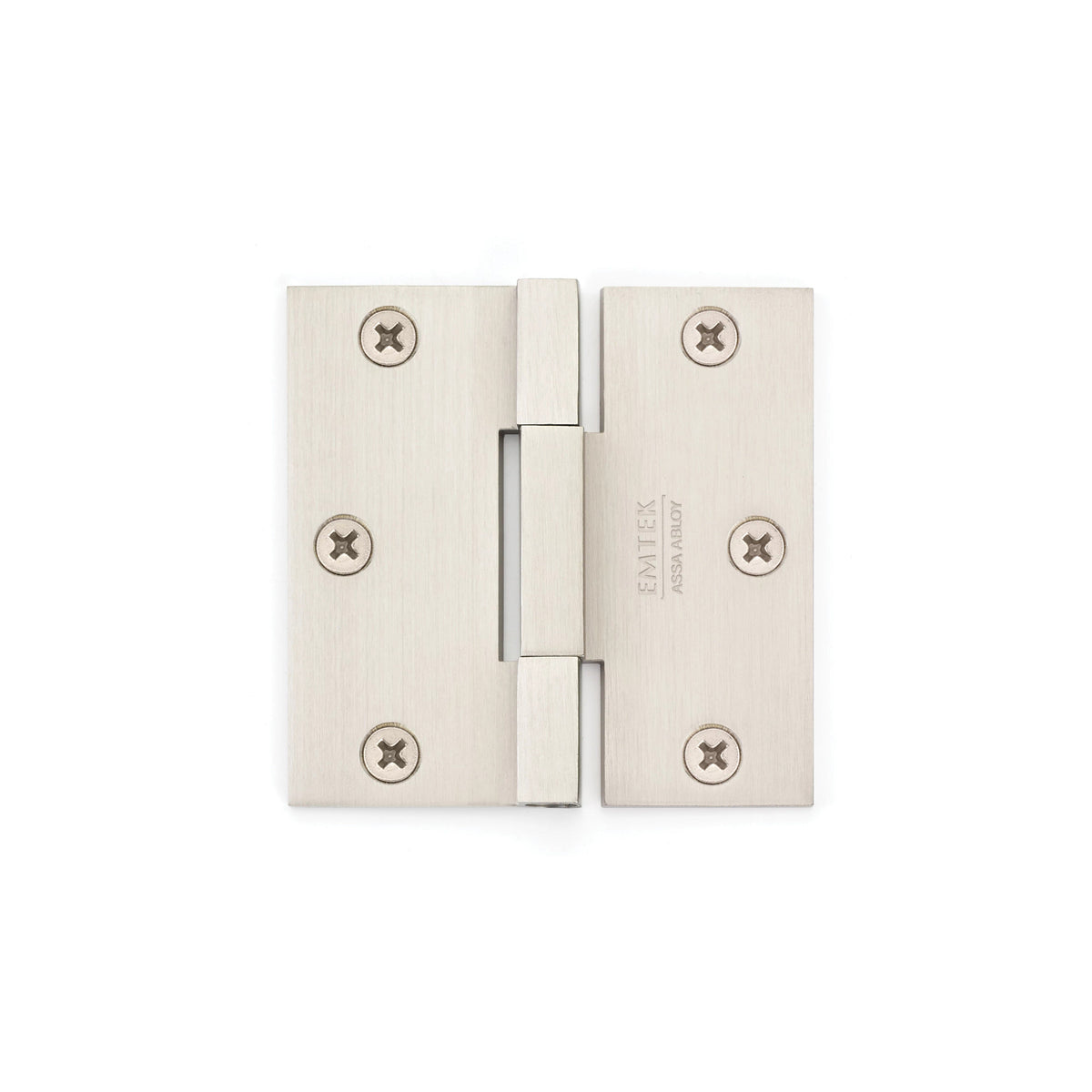 Emtek Square Barrel Heavy Duty Hinge — Satin Nickel, 3-1/2" x 3-1/2", 1/8