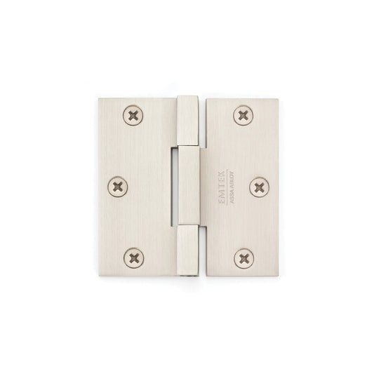 Emtek Square Barrel Heavy Duty Hinge — Satin Nickel, 3-1/2" x 3-1/2", 1/8