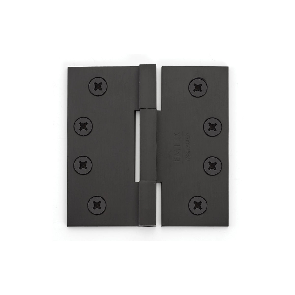 Emtek Square Barrel Heavy Duty Hinge — Flat Black, 4" x 4", 1/8