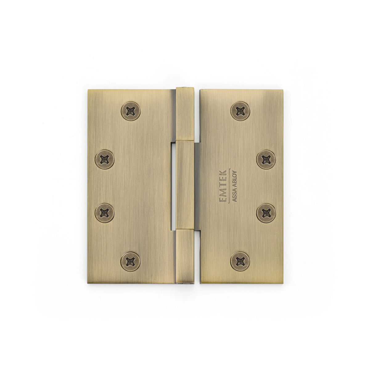 Emtek Square Barrel Heavy Duty Hinge — French Antique, 4-1/2" x 4-1/2", 1/8