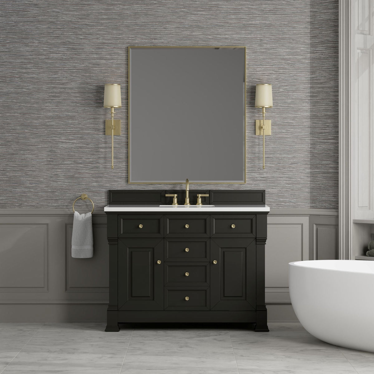 James Martin Vanities Brookfield 48" Single Vanity – Black Onyx – 547-V48-BKO