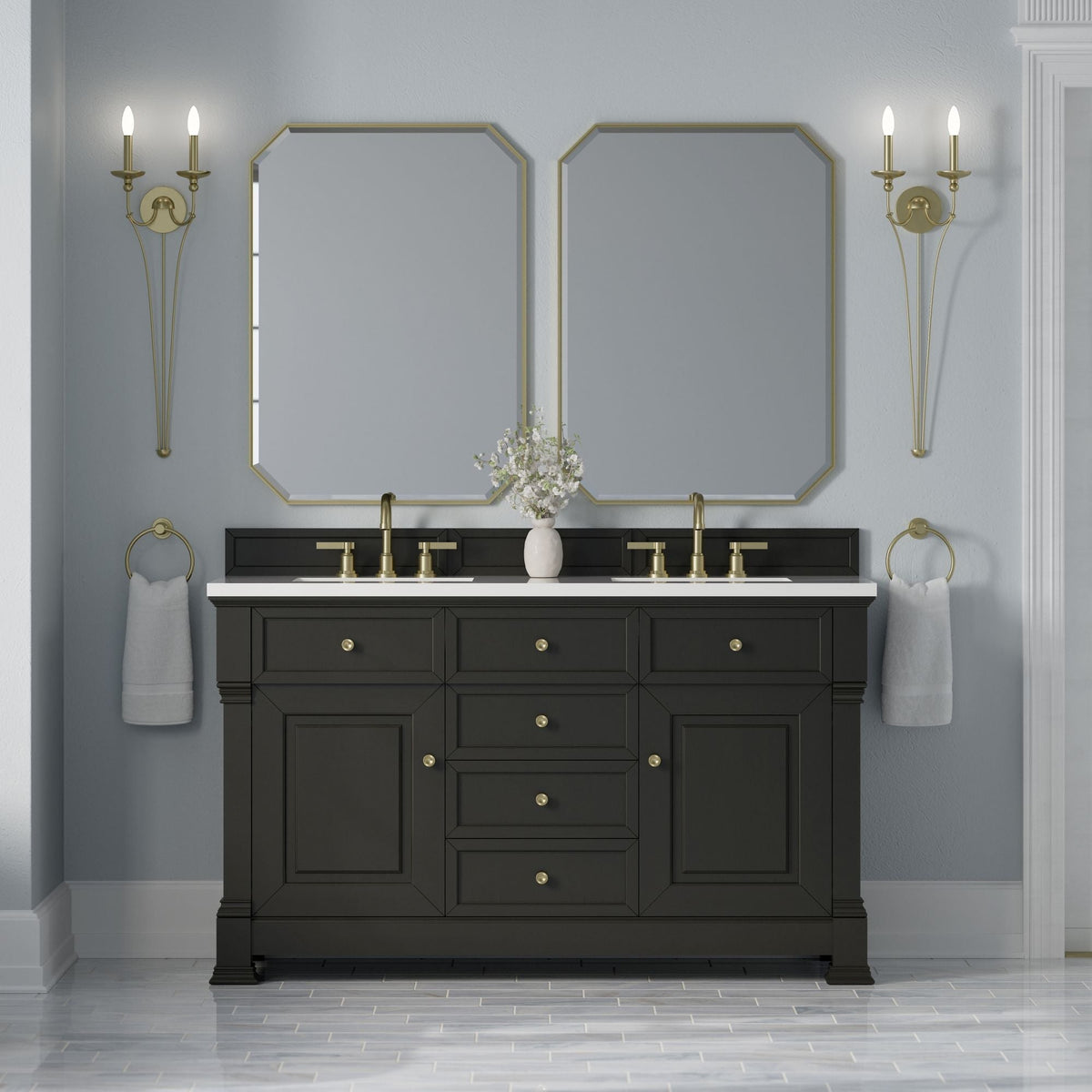 James Martin Vanities Brookfield 60" Double Vanity – Black Onyx – 547-V60D-BKO