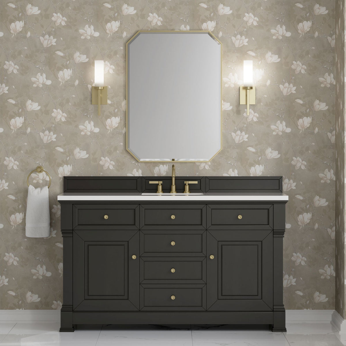 James Martin Vanities Brookfield 60" Single Vanity – Black Onyx – 547-V60S-BKO