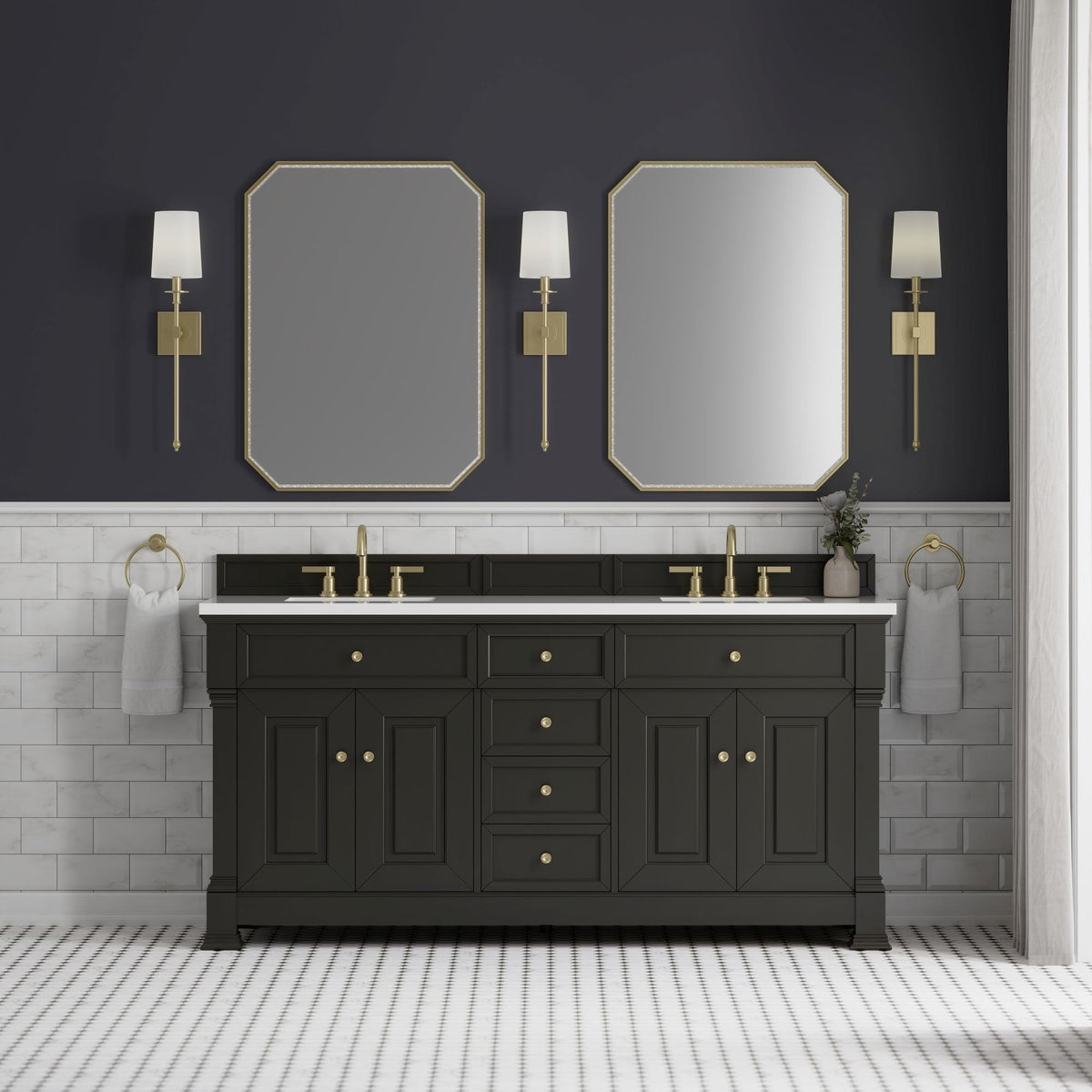 James Martin Vanities Brookfield 72" Double Vanity – Black Onyx – 547-V72-BKO