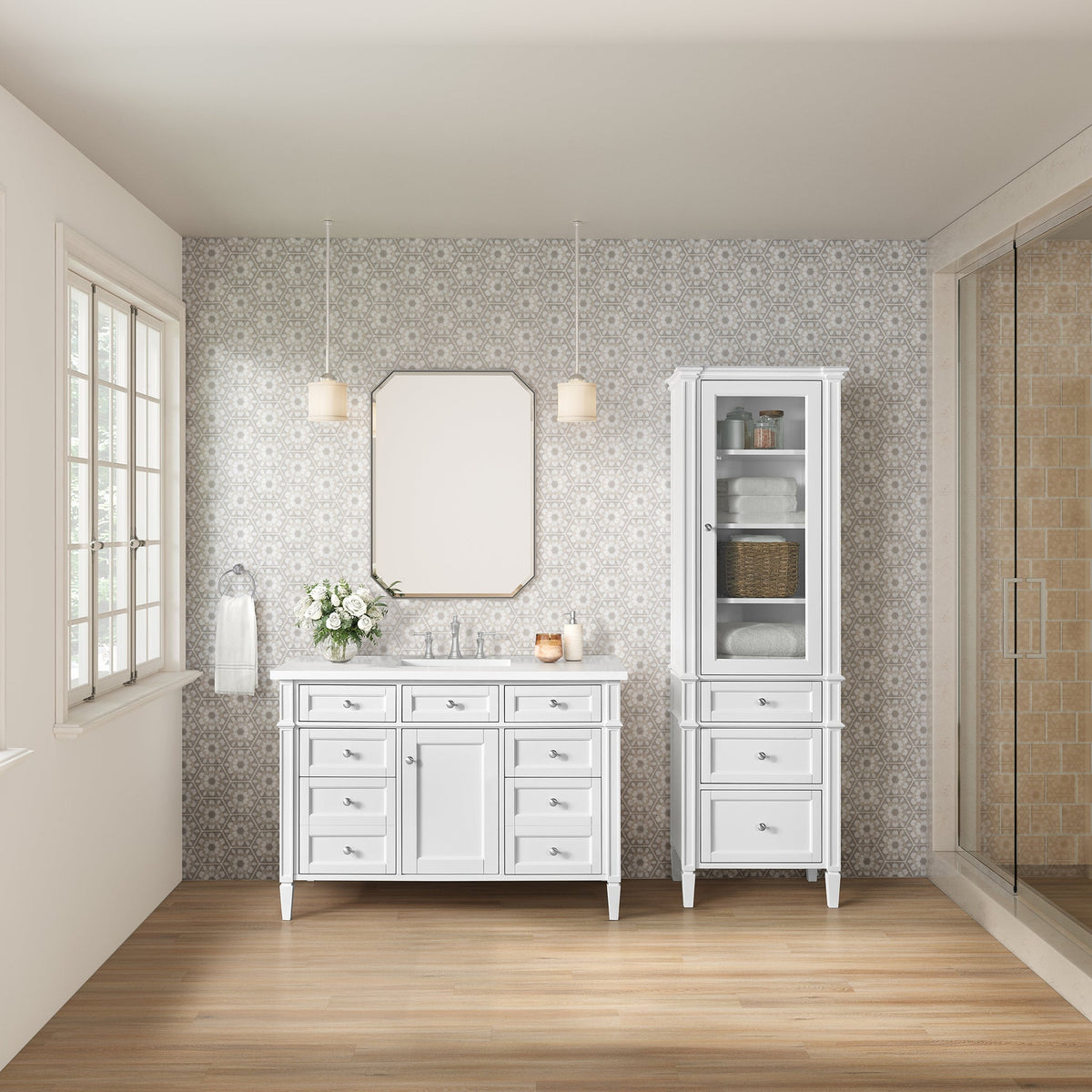 James Martin Vanities Brittany Linen Cabinet - Bright White - Bright White