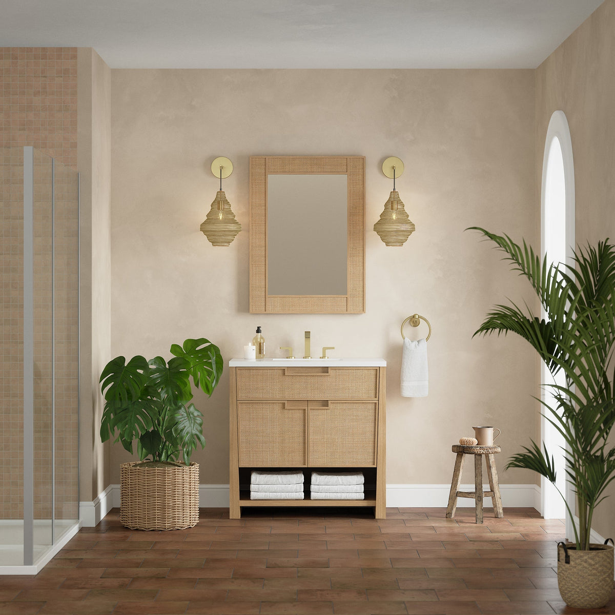 James Martin Vanities Solene 36-inch Single Vanity Cabinet - Seaside Oak - Seaside Oak