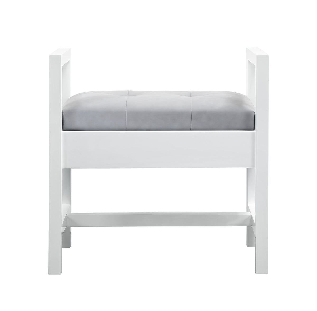 James Martin Vanities Addison 24.5-inch Upholstered Bench - Glossy White - Glossy White