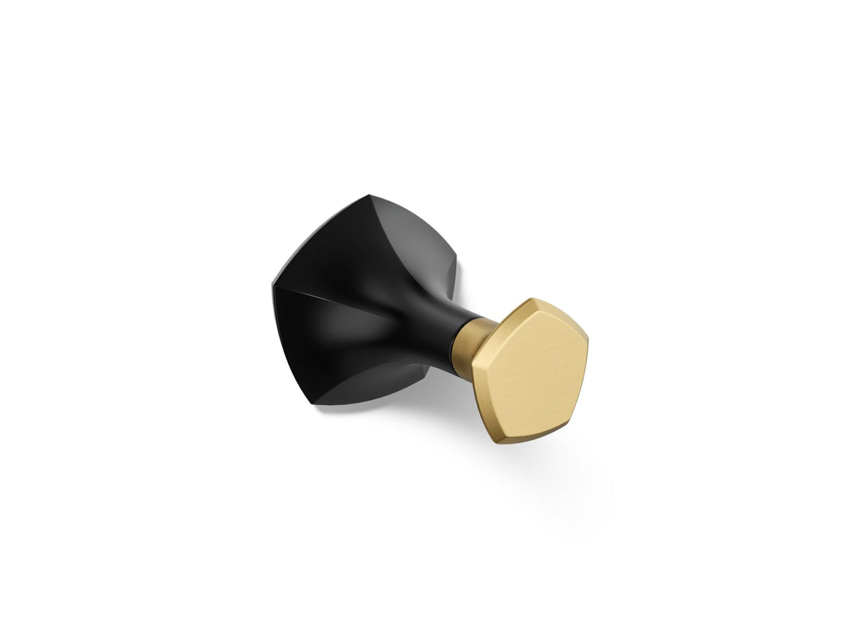 Kohler Occasion Robe Hook | K-27069 – Matte Black with Brushed Moderne Brass